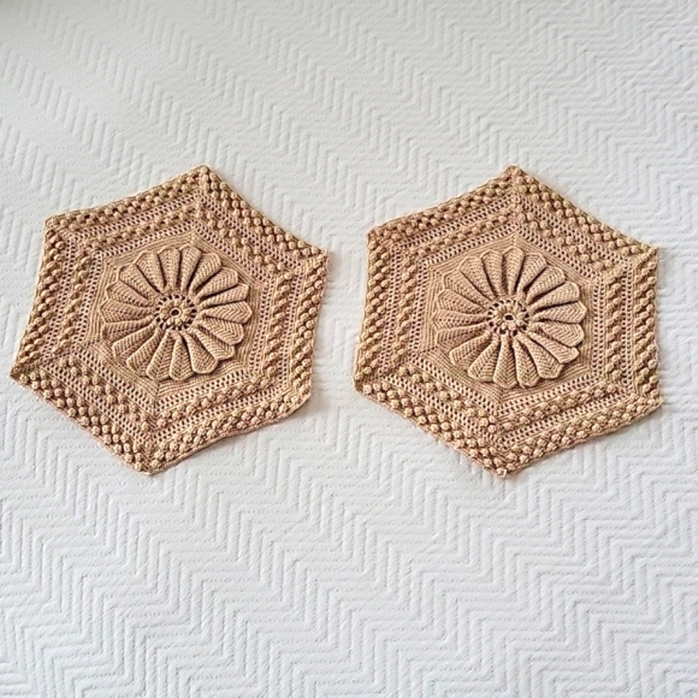 Hand Knitted Octagon Doilies- 2
